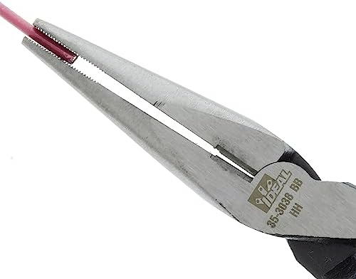 IDEAL INDUSTRIES INC. 35-3038 Long Nose Plier – 8.5 in., Plier with Smart Grip Handles, Cutter, Serrated Jaws