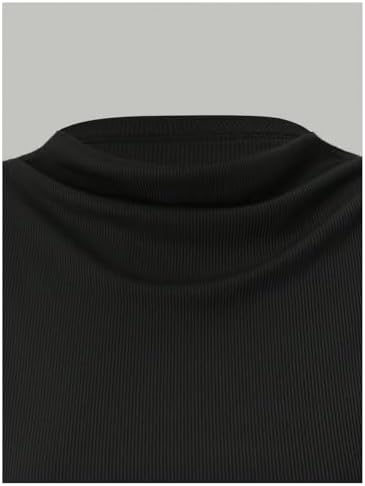 OYOANGLE Women's 3 Pack Business Casual Outfits Mock Neck Ribbed Tank Tops