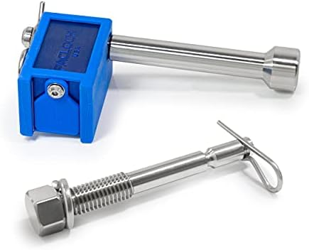 PACLOCK's KT-UCS-80A-250-YK-1 Hitch Lock Combo, Blue Anod Alum, High Performance 6-Pin Cylinder, 1 Lock Keyed to a Number U-Pick! w/ 2 Keys, with 1/2" Threaded Pin & 5/8" Pin