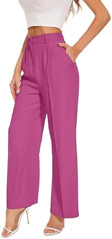 FUNYYZO Wide Leg Dress Pants for Women Work Slacks Business Casual Outfits