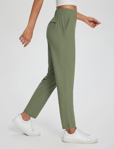 baleaf Womens Business Casual Pants Stretch Travel Pants On Airport with Zipper Pockets Dressy Slacks Golf Work Pull on