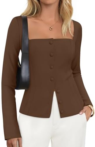 ZESICA Women's Business Casual Fitted Blazers Office Outfits