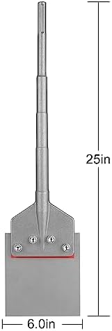 Firecore SDS Max Floor Scraper, 6" x 25" Thinset Removal Chisel Bit FS18625