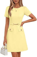 MEROKEETY Women's Summer Business Casual Work Office Mini Dress