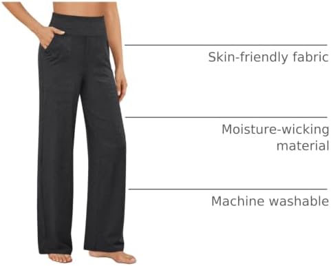 G4Free Yoga Pants for Women Wide Leg Pants with Pockets High Waisted