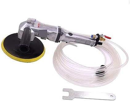 Wet Polisher Grinder, 7" Hand-Held Pneumatic Water Feed Sander for Stone Metal Tile Air Polisher Wet Stone Marble Granite(SET1)