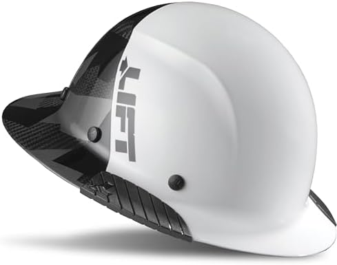 LIFT SAFETY Dax Carbon Fiber Full Brim Hard Hat | Safety/Construction Helmet w/ 6 Point Suspension for Comfort & Impact Protection