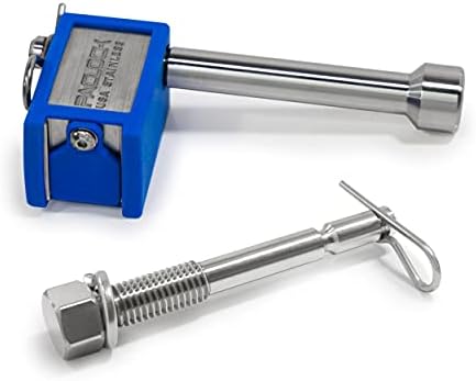 PACLOCK's KT-UCS-80S-250-YK-1 Hitch Lock Combo, Stainless Steel, High Performance 6-Pin Cylinder, 1 Lock Keyed to a Number U-Pick! w/ 2 Keys, with 1/2" Threaded Pin & 5/8" Pin