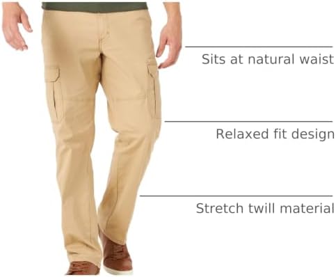 Wrangler Authentics Men's Relaxed Fit Stretch Cargo Pant