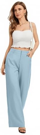 FUNYYZO Wide Leg Dress Pants for Women Work Slacks Business Casual Outfits