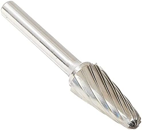 Drill America SL-53 Carbide Burr/Rotary File Cone Radius-End 14 Degree Taper Double Cut for Die Grinder 3/16" Dia. x 1/2" Cut Length with 1/8" Shank and 2" Overall Length, DUL Series