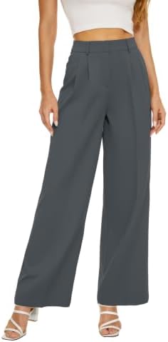 KICZOY Women Casual Wide Leg Dress Pants High Waist Lightweight Flowy Pants
