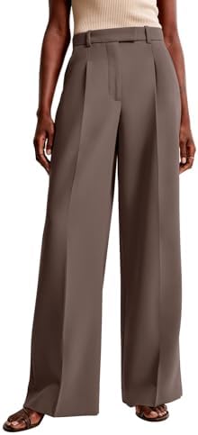 NIMIN Women Wide Leg Work Pants High Waisted Dress Trousers with Pockets