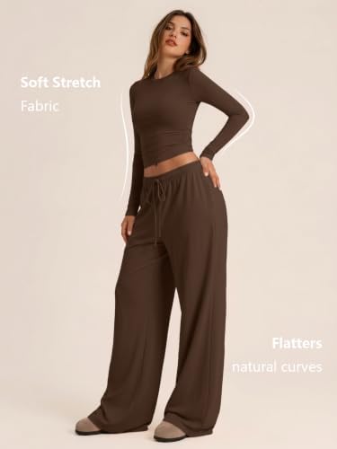 Trendy Queen Women's 2 Piece 2026 Fall Fashion Lounge Set with Pockets