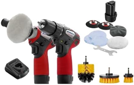 ACDelco ARS1214-K6 G12 Series 12V Cordless Car Buffer & Drill Driver Combo Kit, 3" Mini Polisher with 2 Variable Speeds, Li-ion Batteries and Accessory Set for Scratch Removing