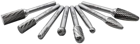 LU&MN Tungsten Carbide Burr Set, 1/4" Shank, 8 Pcs