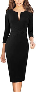 VFSHOW Womens Work Business Office Zipper Up Slim Bodycon Sheath Dress