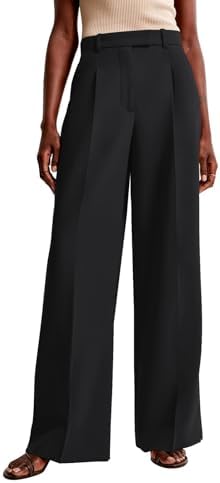NIMIN Women Wide Leg Work Pants High Waisted Dress Trousers with Pockets