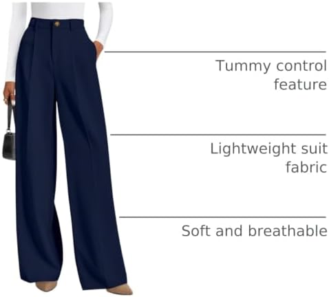PRETTYGARDEN Women's Tailored Wide Leg Work Dress Pants