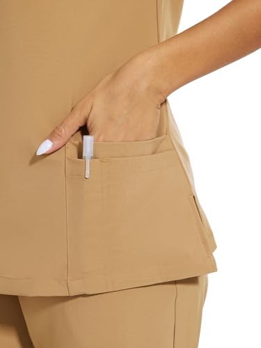COZYFIT Scrubs for Women Set - Stretch V-Neck & Jogger Pant with 9 Pockets