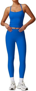 ABOCIW Workout Sets for Women 2 Piece Padded Sports Bra Tank Top High Waist Leggings Sets Gym Yoga Work Out Clothes
