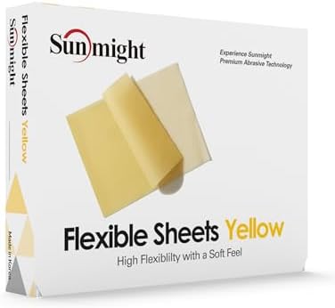 Sunmight 800G Grip 25 Flexible Sanding Sheets - Premium Aluminum Oxide - Flexible Sandpaper Film Backing - Ceramic Alumina Grit - Sandpaper for Wood, Metal, Plastic & Automotive