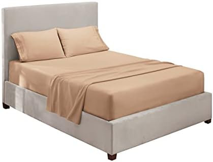 Hearth & Harbor Queen Size Sheets - 4 Piece Bed Sheet Set, Hotel Luxury Double Brushed Bed Sheets - Extra Soft Bedding Sheets & Pillowcases, Queen, Taupe