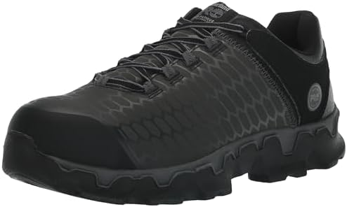 Timberland PRO Men's Powertrain Sport Alloy Safety Toe Industrial Athletic Work Shoe, Black/Grey-2024 New Raptek, 11.5