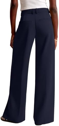 NIMIN Women Wide Leg Work Pants High Waisted Dress Trousers with Pockets