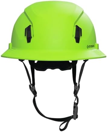 STUDSON SHK-1 Full Brim Safety Helmet Non-Vented: ANSI/ISEA Z89.1 Type II Compliant (R 2019), Lightweight & Breathable, NFC Emergency Contact Chip, One Size, Class E Protection