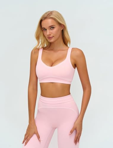 ABOCIW Two Piece Workout Sets for Women Racerback Tank Top Matching High Waist Wide Leg Yoga Pants Pilates Outfits