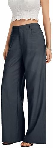 FUNYYZO Wide Leg Dress Pants for Women Work Slacks Business Casual Outfits