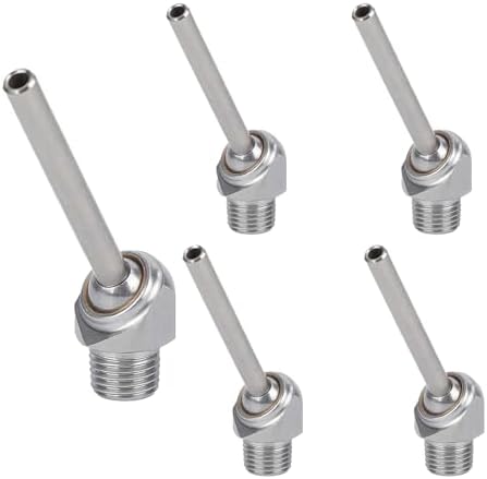 Inclined High-Pressure Cooling Nozzle * 5PC. Installation Thread 1/8" PT 10/30/50mm 304 Material, Suitable for CNC Machine Tools, Lathe Water Spray Jet Cooling.（HTAP-1/8-50)