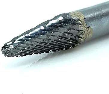 Benchmark Abrasives 6” Taper Shape Radius Double Cut Tungsten Carbide Die Grinder Bits Metal Deburring Tool Rotary Burr, 1/4 Inch Shaft, Engraving Tool for Woodworking Shaping Carving (SL-1)