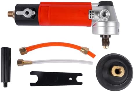 4-Inch Air Wet Polisher/Sander, 4500 RPM Pneumatic Stone Grinder with 5/8"-11 Spindle, Water-Fed System, Front Side Exhaust for Granite Marble Concrete