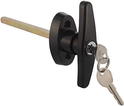 5½" T-Handle Shed Door Lock Handle with Lock Keyed Alike Garage t Handle Shed Latch Hardware Locking Handle 5-1/2" T-Handle Lock with 8 Keys self-Drilling Screws and Allen Wrench 2kits