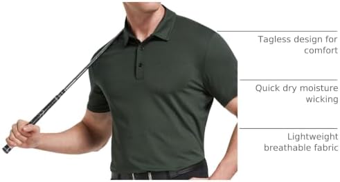 5 Pack Men's Polo Shirts Short Sleeve Golf T Shirt Performance Casual