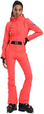 GSOU SNOW Womens Ski Suit One Piece Jumpsuit Snow Jacket Waterproof