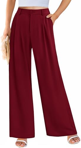 PRETTYGARDEN Women's Flowy Wide Leg Dress Pants
