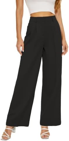 KICZOY Women Casual Wide Leg Dress Pants High Waist Lightweight Flowy Pants