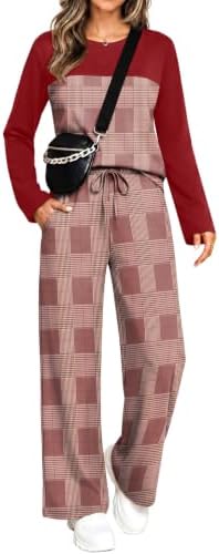 WIHOLL Two Piece Sets for Women Fall Outfits Casual Matching Lounge Sets