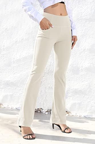 VOOVEEYA Women's Bootcut Leggings - Bootleg Yoga Pants Flare with 4 Pockets