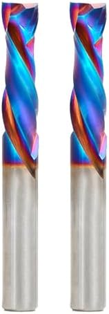 Amana Tool Spektra Extreme Tool Life Coated Solid Carbide CNC Compression Spiral Router Bit, 46172-K-2 2 Pack, 3/8 D x 1-1/4 CH x 3/8 SHK x 3 L 2 Fl