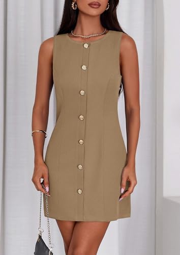 PRETTYGARDEN Women Business Casual Cocktail Work Short Dress