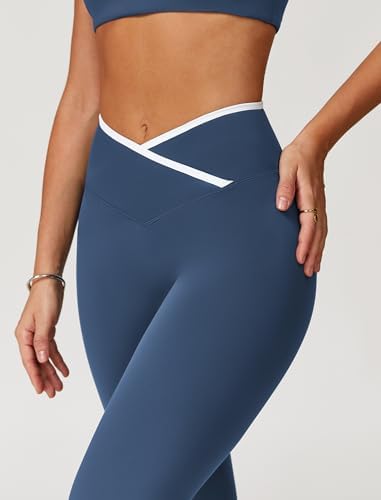 ABOCIW Workout Sets for Women 2 Piece Color Block Strappy Sports Bra High Waist Shorts Gym Yoga Pilates Outfits