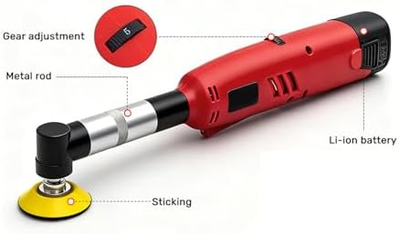 Luocute 360W Cordless Die Grinder Polisher, 5 Speed 12000RPM Electric Die Grinder with 2500mAh Lithium Battery, Transparent Dust Cover for Grinding Sanding Polishing Engraving Deburring (US Plug)