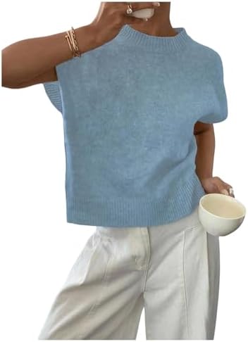 SOLY HUX Women's Short Sleeve Business Casual Sweater