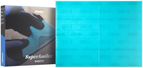 Super Assilex Flexible Sanding Sheets, Sky K-500, Hook & Loop, 191-2512, 25 Sheets