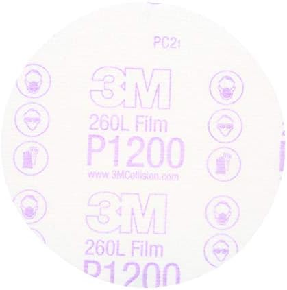 3M Hookit Finishing Film Abrasive Disc 260L, 00952, 5 in, P1200