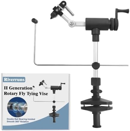 Riverruns II Generation Rotary Fly Tying Vise 360 Degree Rotation Ultra Light Rotary Fly Vise